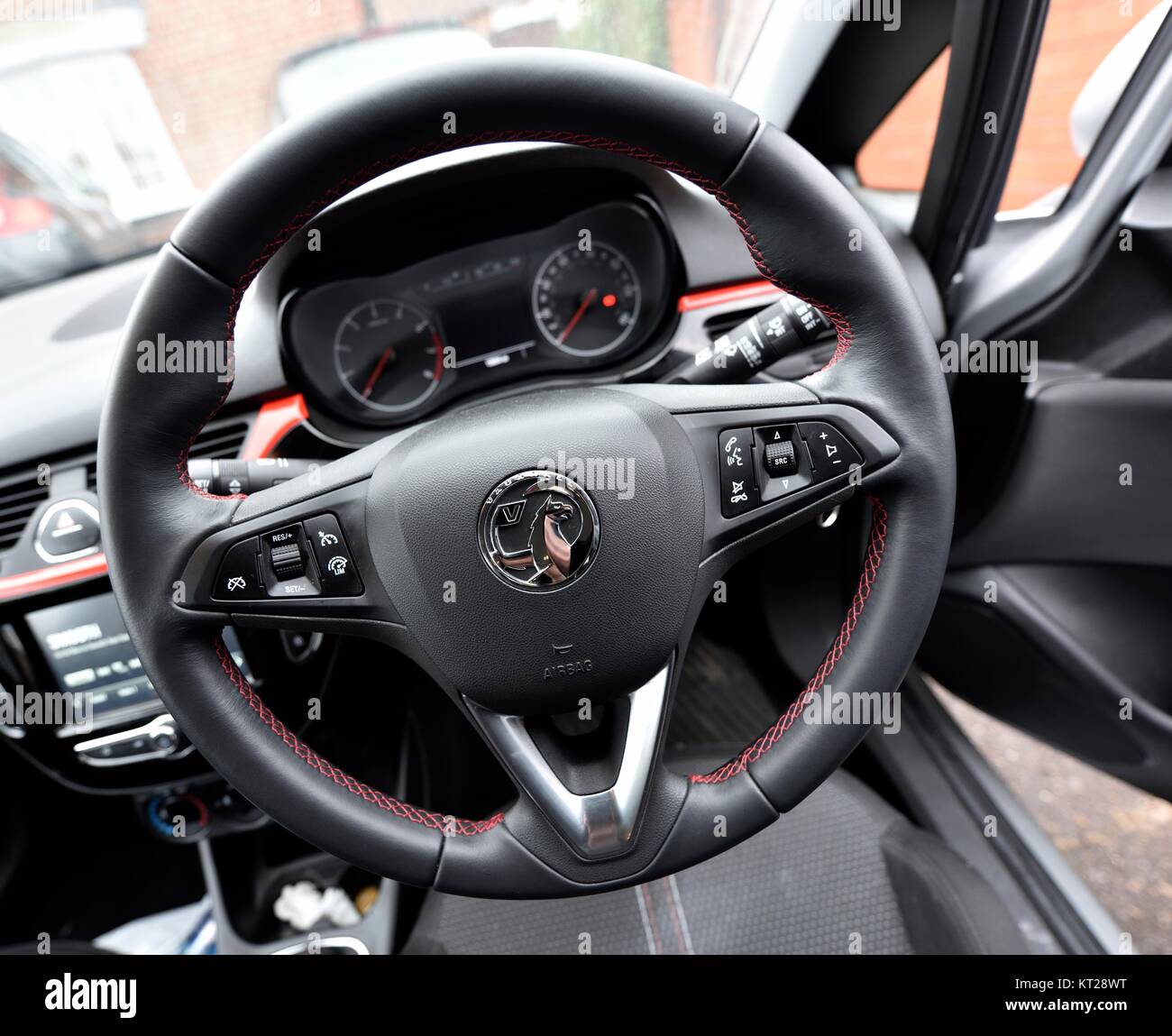 Vauxhall Corsa steering wheel Stock Photo Alamy