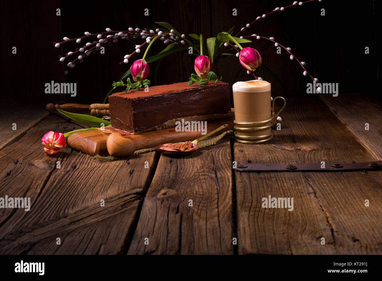chocolate cappuccino cake Stock Photo