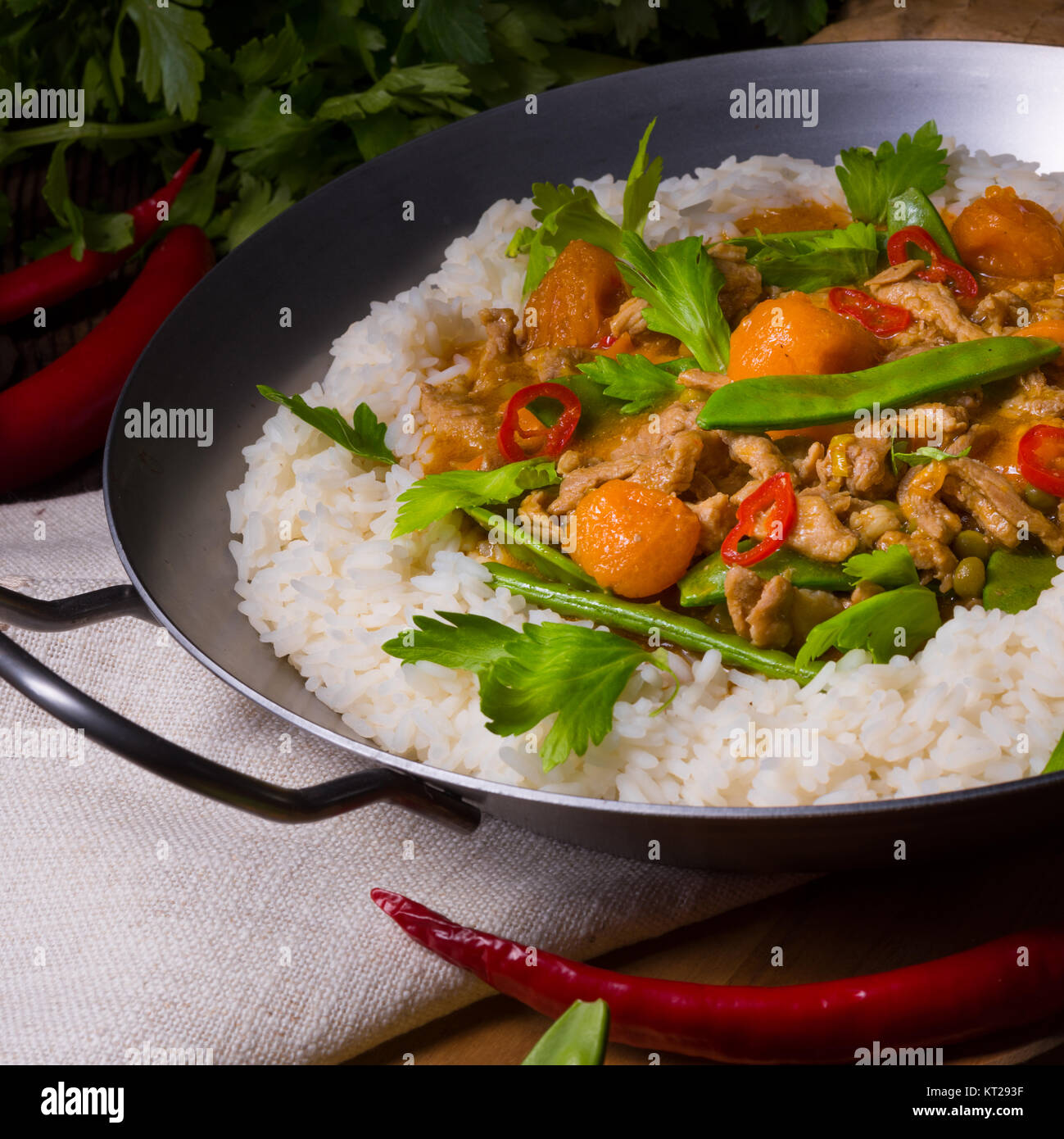 Veal Fricassee with rice Stock Photo Alamy
