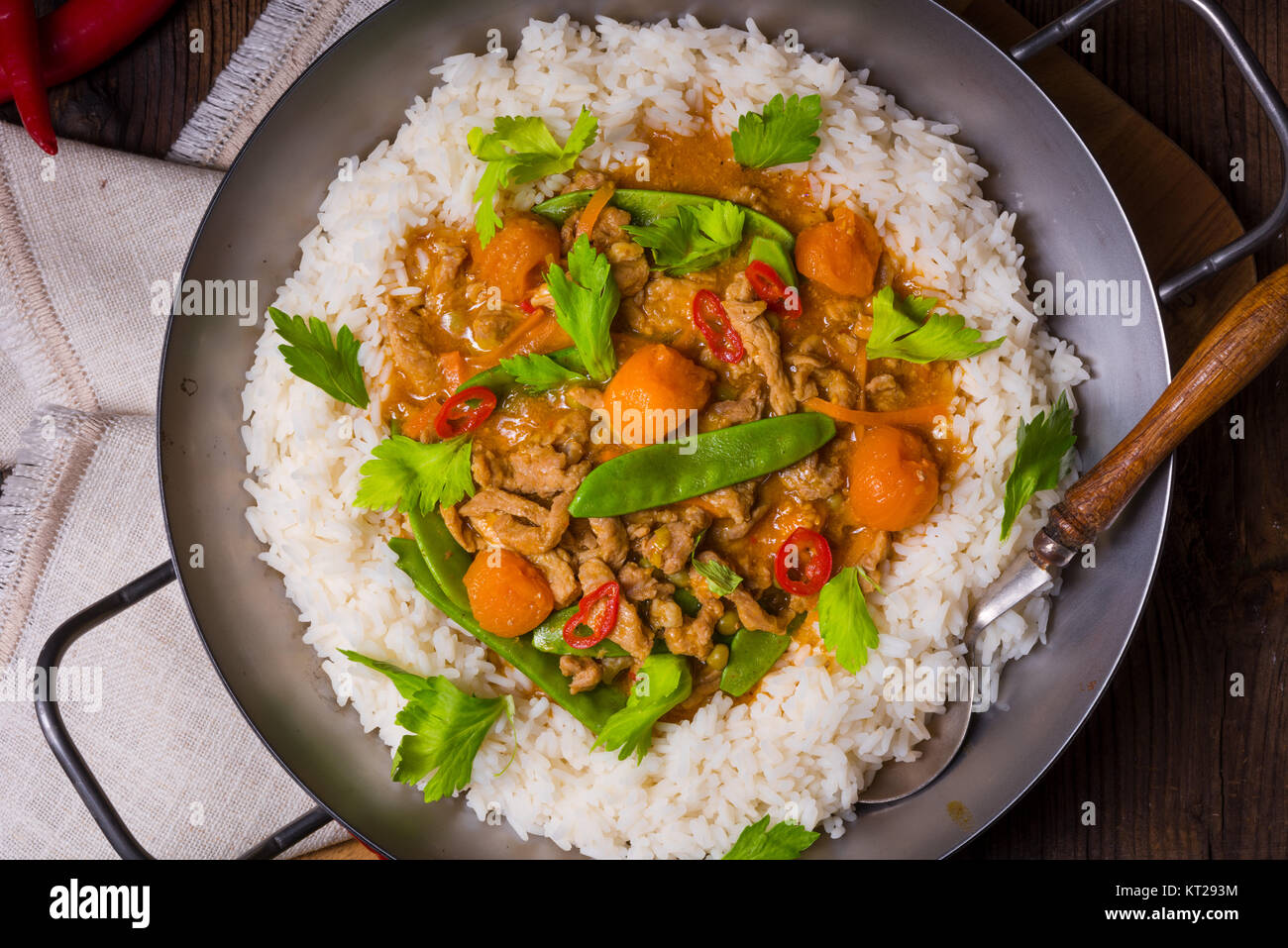 Veal Fricassee with rice Stock Photo Alamy