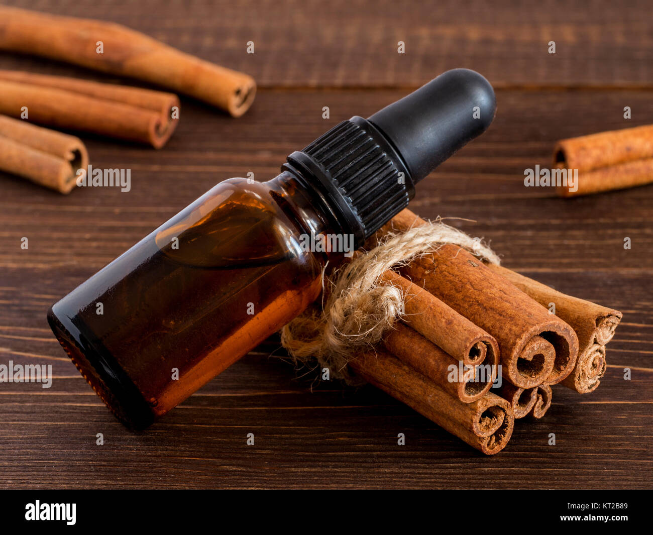 cinnamon essential oil Stock Photo