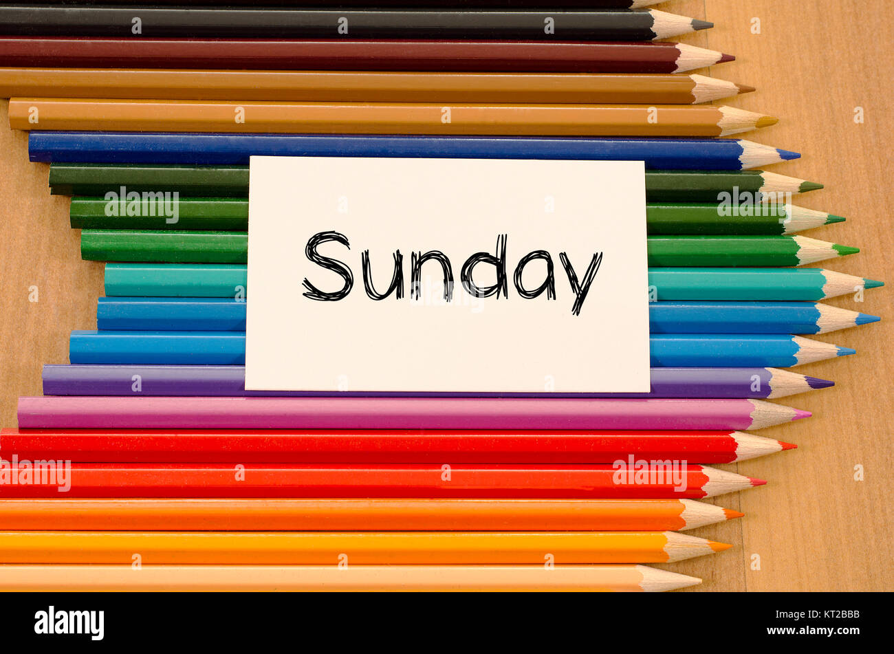 Sunday text concept over white note Stock Photo