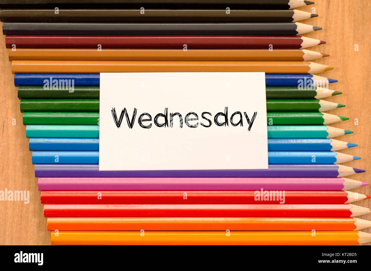 Wednesday text concept over white note Stock Photo