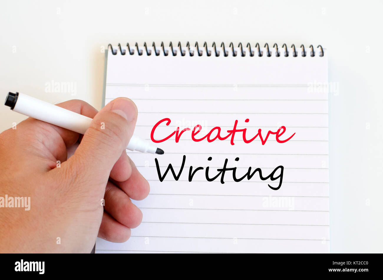 Creative writing concept on notebook Stock Photo
