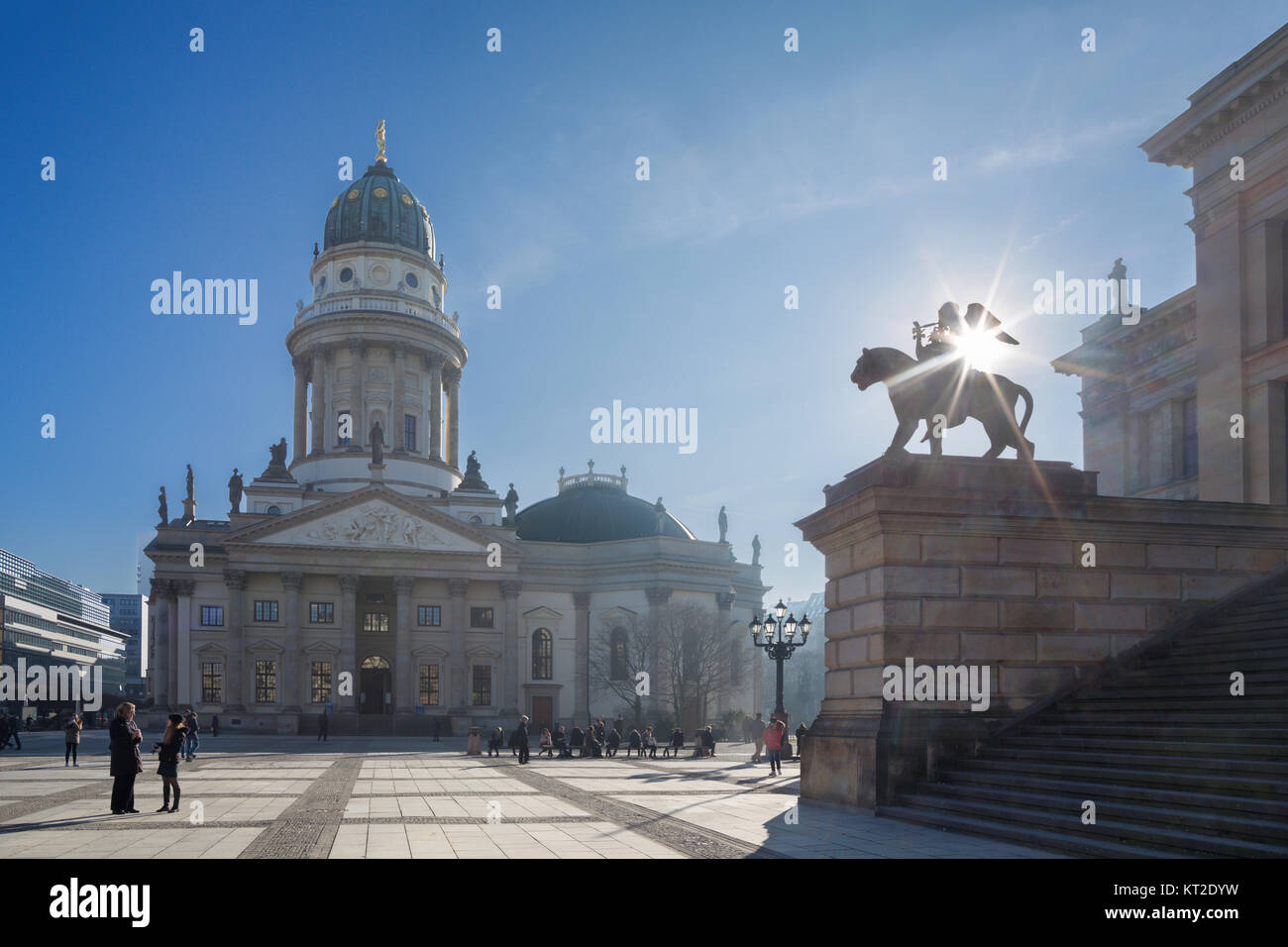 BERLIN, GERMANY, FEBRUARY - 14, 2017: The Konzerthaus building and the German Dom on the Gendarmenmarkt square. Stock Photo