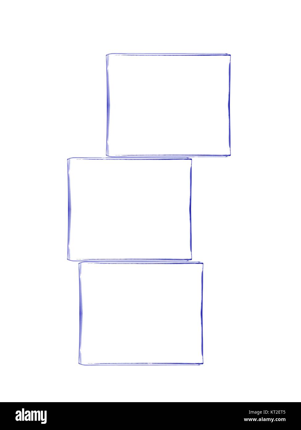 Glass blocks isolated against a white background Stock Photo - Alamy