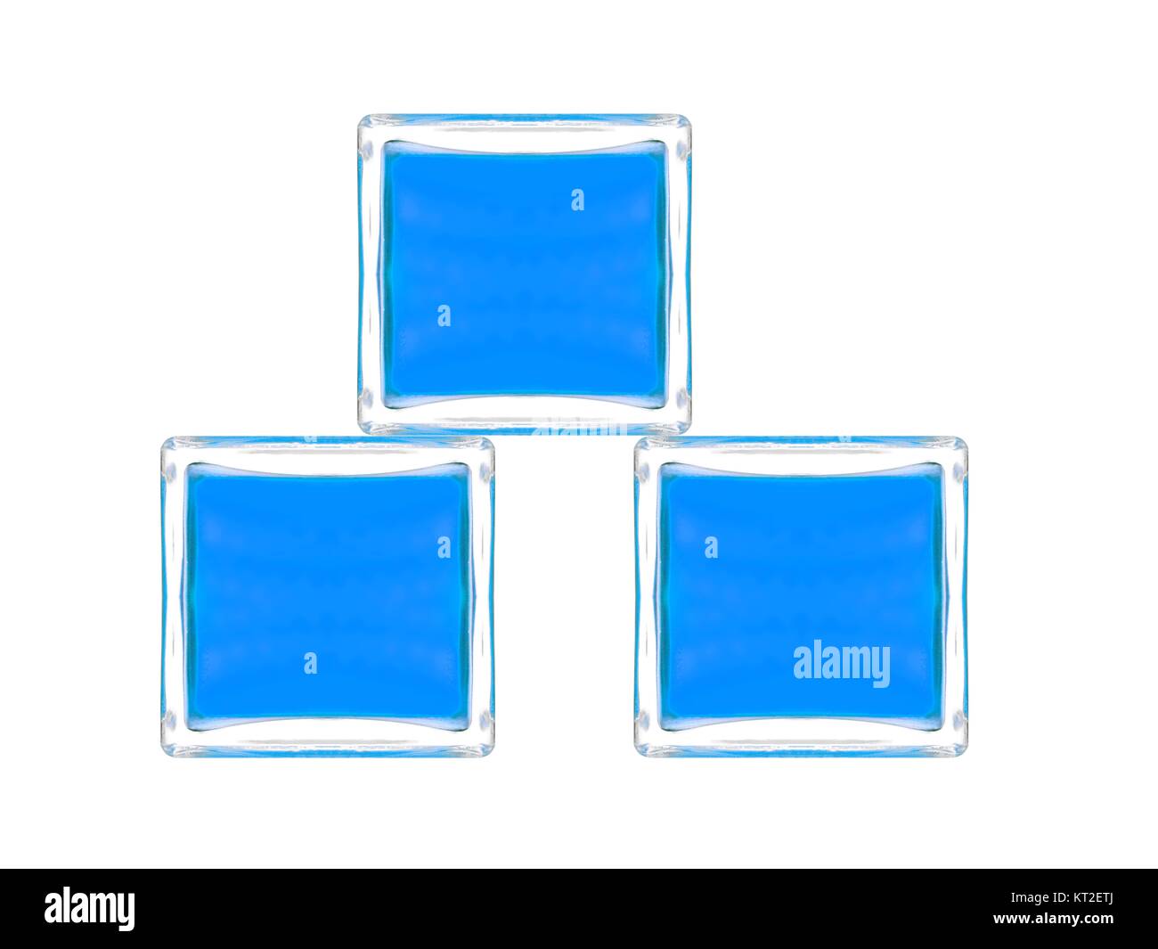 Glass blocks isolated against a white background Stock Photo