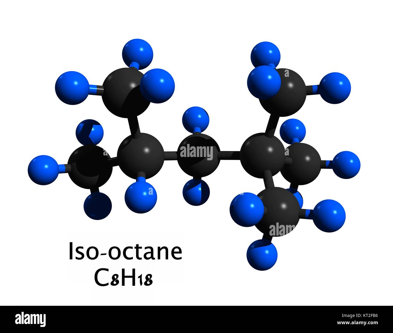 Molecular structure of isooctane (2,2,4-Trimethylpentane), an Stock ...