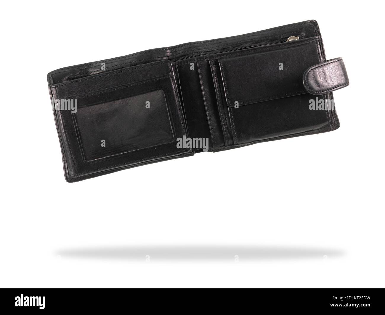 A black wallet isolated against a white background Stock Photo - Alamy