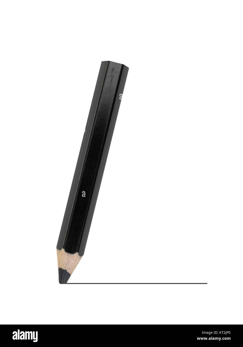 A black pencil isolated against a white background Stock Photo - Alamy