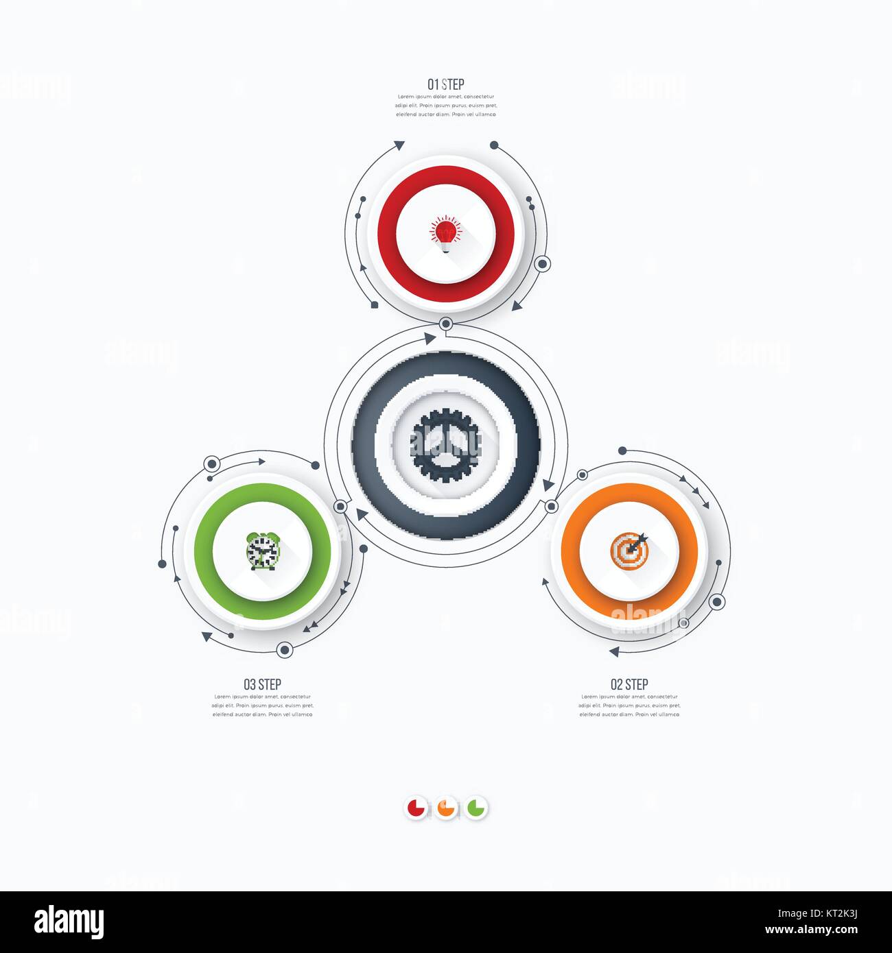 Infographics template 3 options with circle Stock Vector Image & Art ...