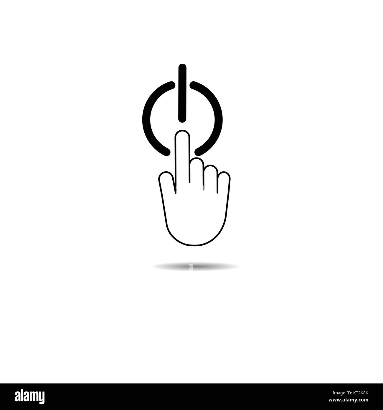 Hand light switch turn off Stock Vector Images - Alamy