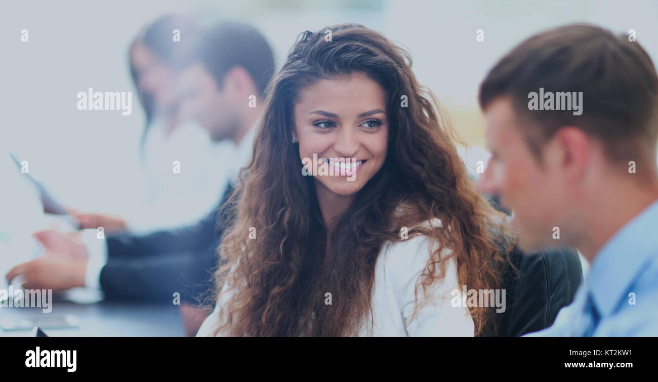 Businessman and businesswoman meeting In modern office Stock Photo - Alamy