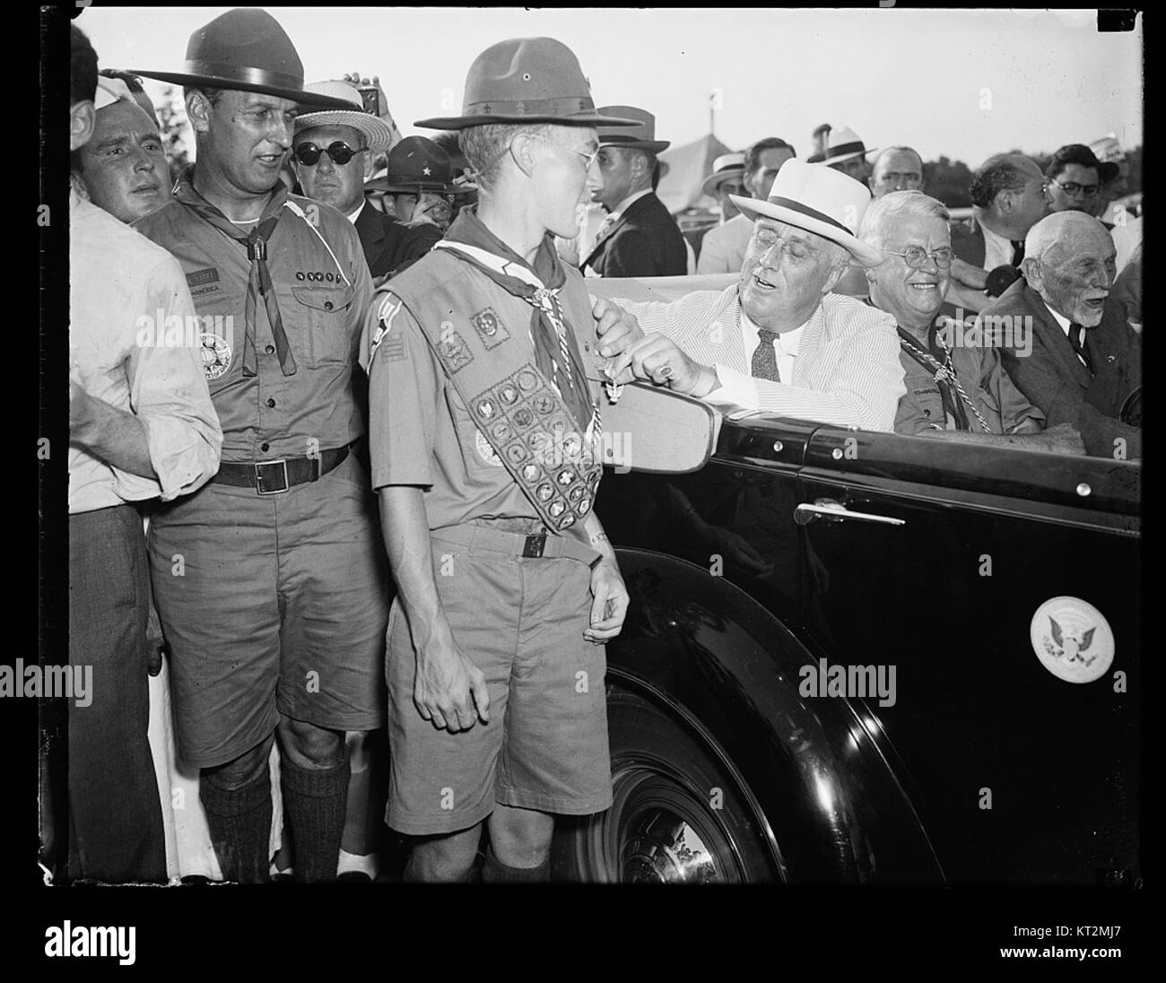 After leaving the allstate game today President Roosevelt motored to