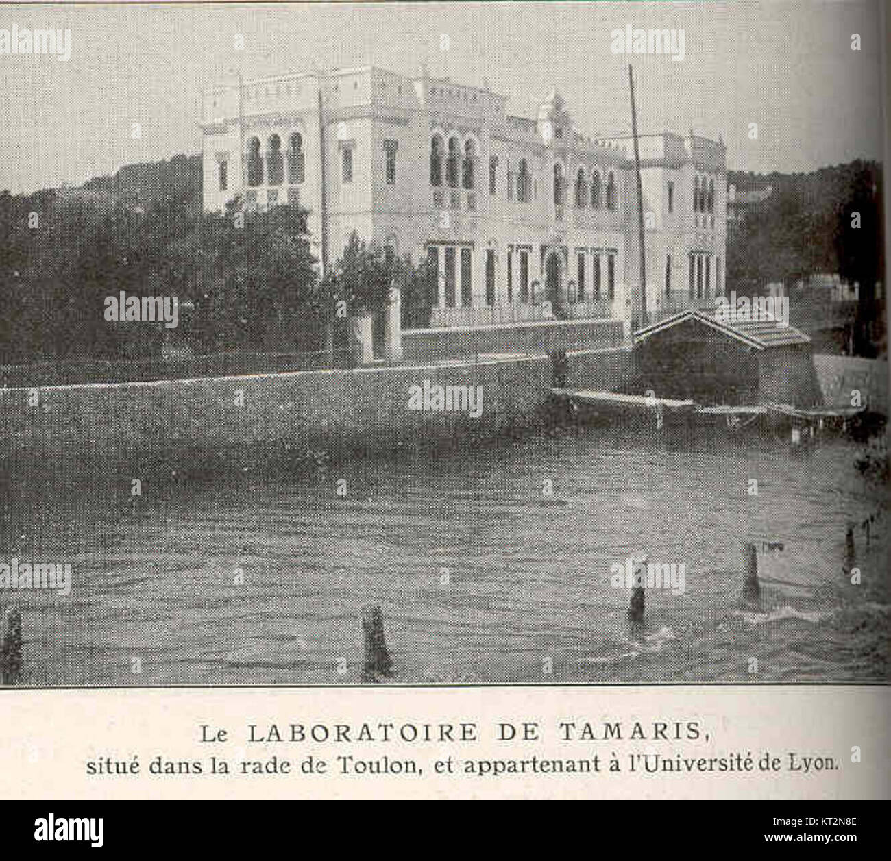 36973 Laboratoire de Tamaris  Situe dans la rade de Toulon  et appartenant a l'Universite de Lyon Stock Photo