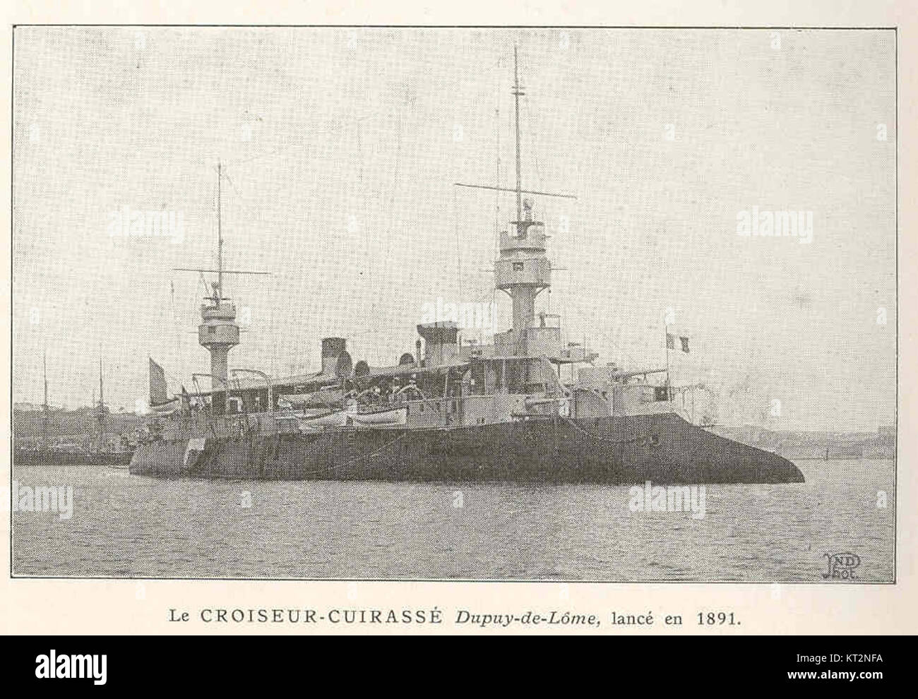 37086 Croiseur-Cuirasse Dupuy-de-Lome, lance en 1891 Stock Photo - Alamy