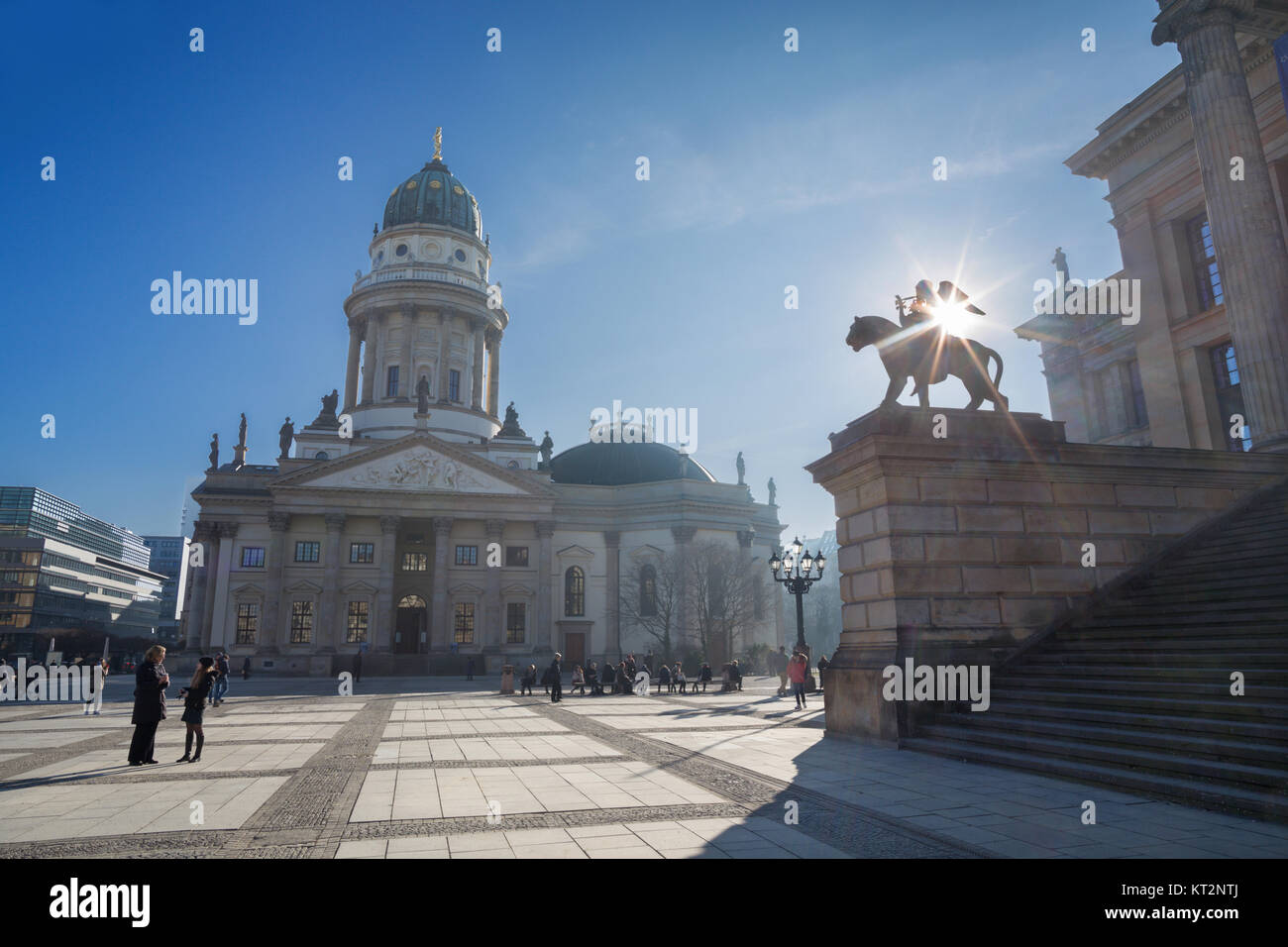 BERLIN, GERMANY, FEBRUARY - 14, 2017: The Konzerthaus building and the German Dom on the Gendarmenmarkt square. Stock Photo
