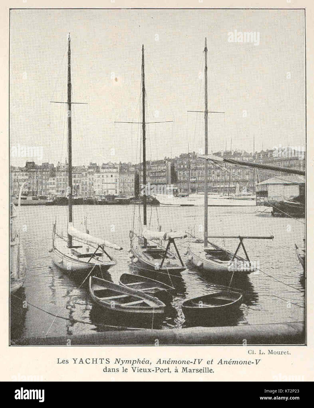 37378 Yachts Nymphe, Anemone-IV, et Anemone-V dans le Vieux-Port, a Marseille Stock Photo
