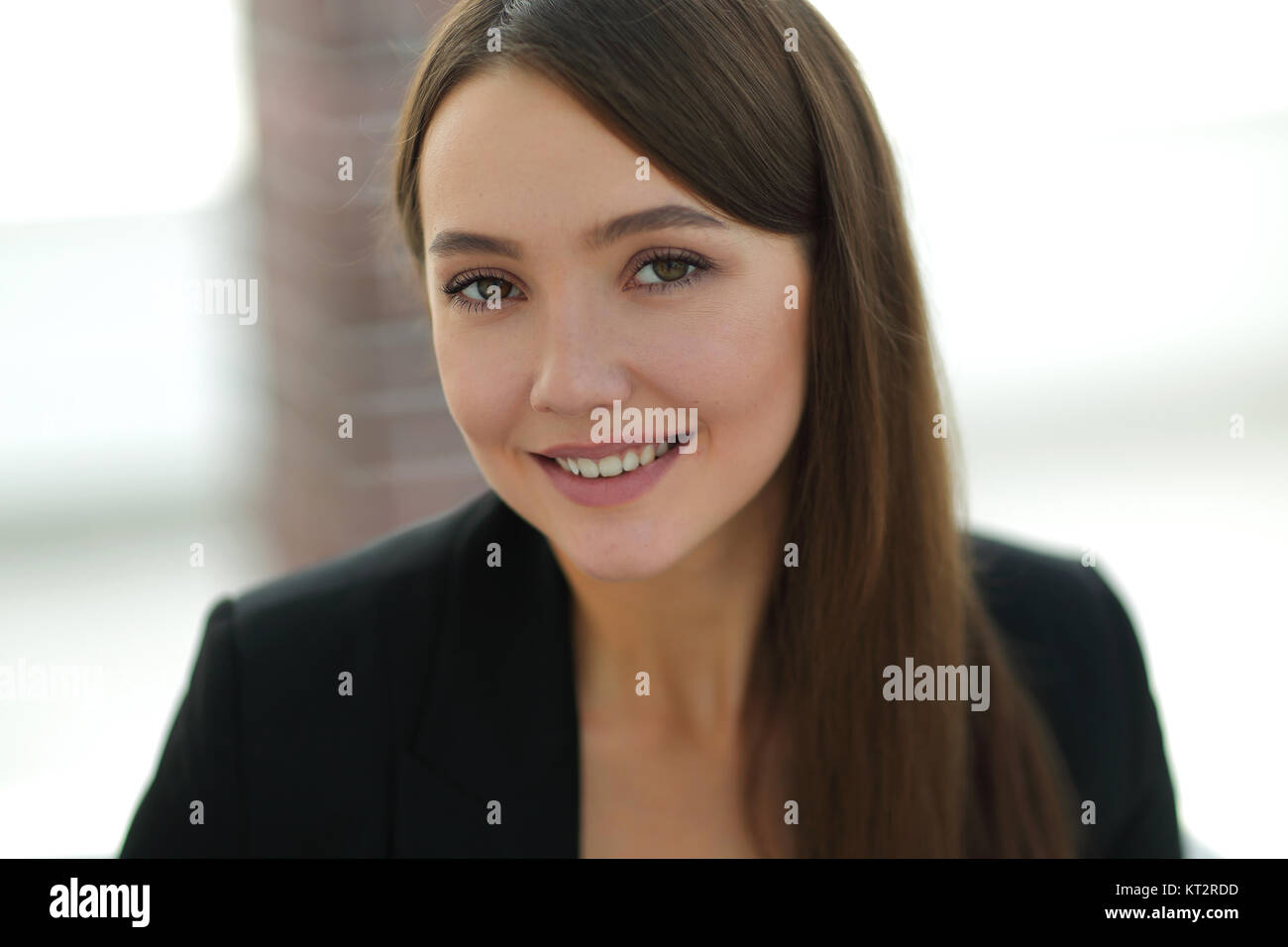 close up portrait of young business woman in modern office Stock Photo ...