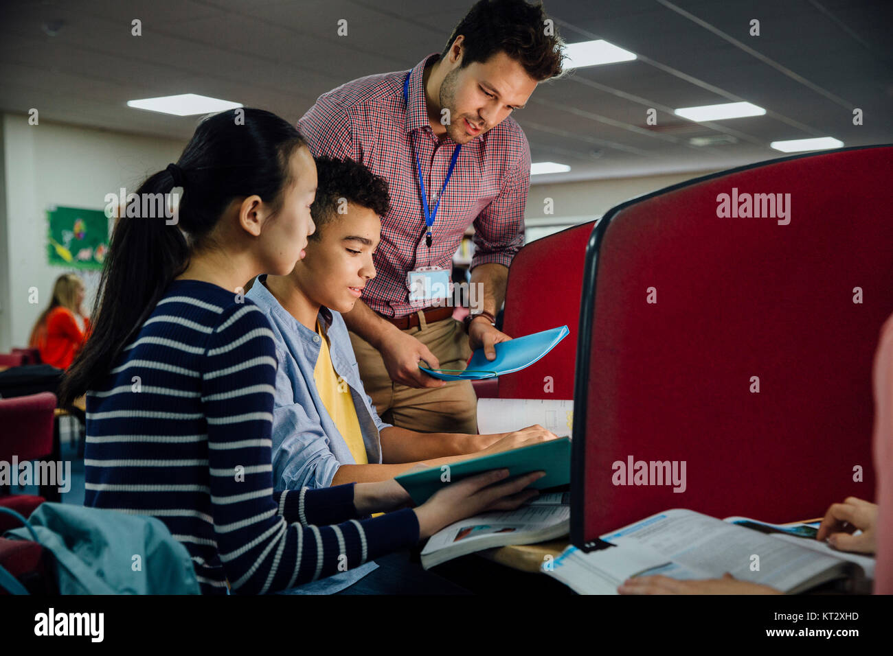Classroom Computer Work Stock Photo