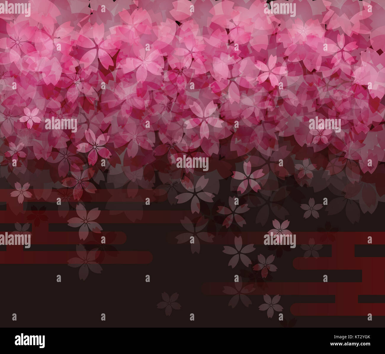 Cherry blossom at night, background image Stock Photo