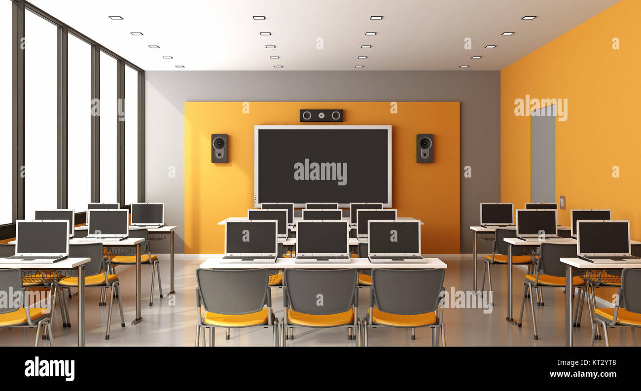 Contemporary multimedia classroom Stock Photo Alamy
