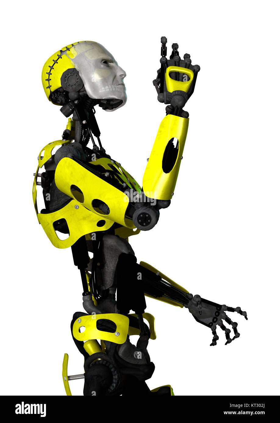 3D Rendering Robot on White Stock Photo