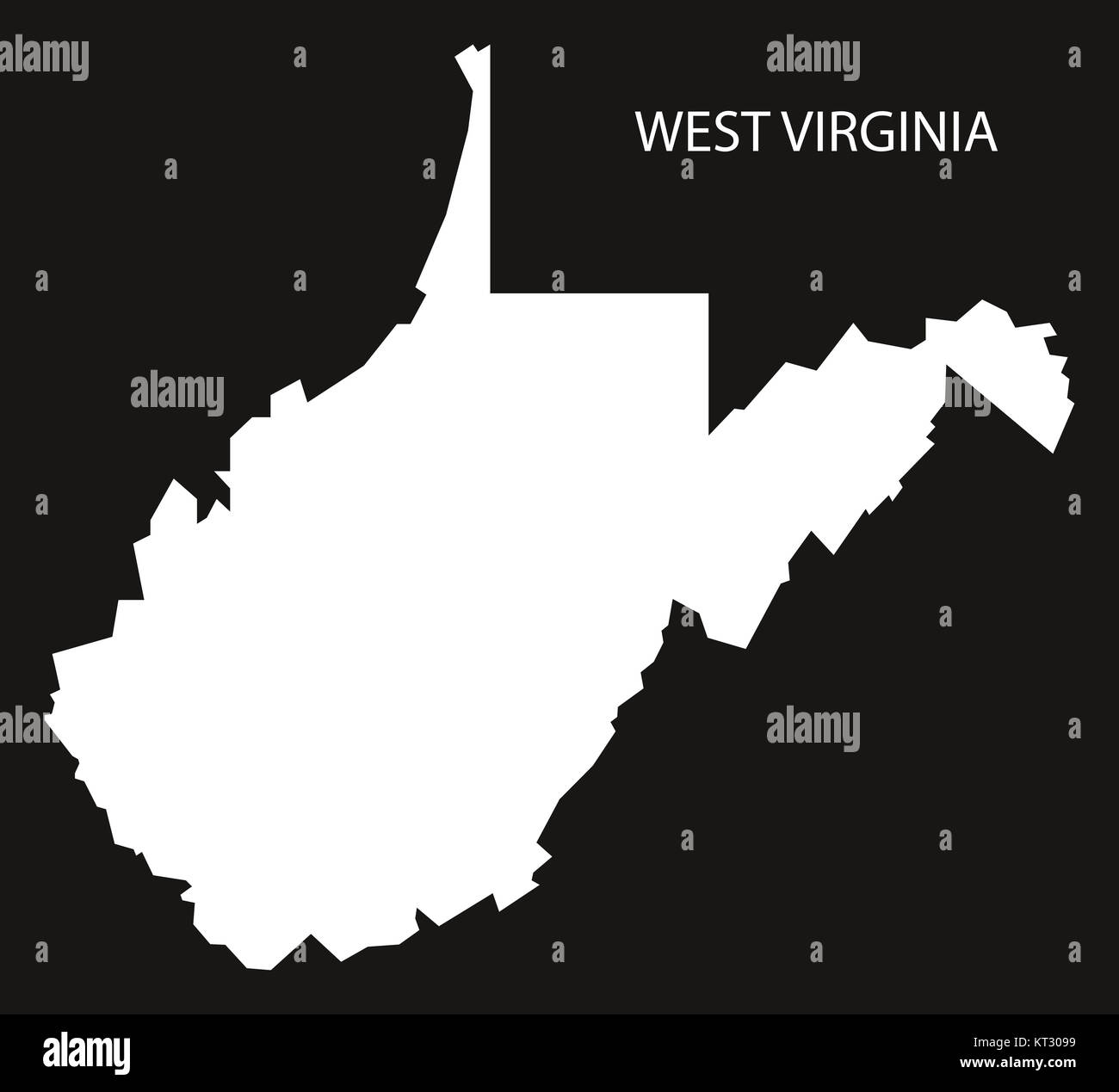 West virginia usa map black hi-res stock photography and images - Alamy
