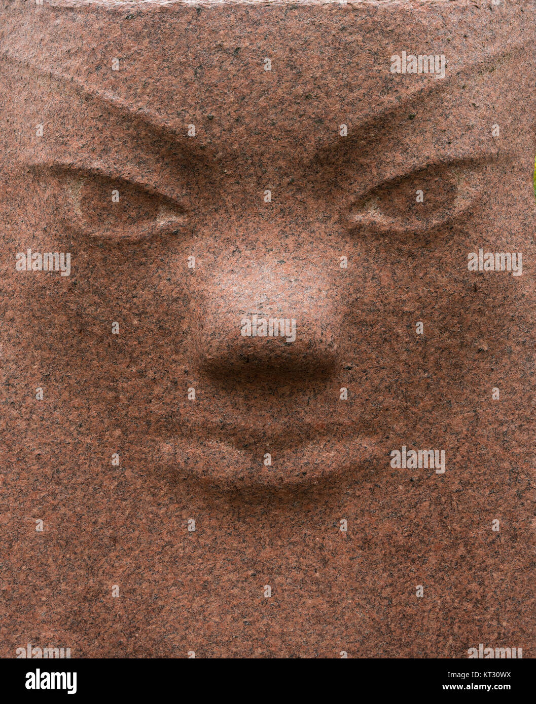 Granite face statue Eidfjord in Norway Stock Photo