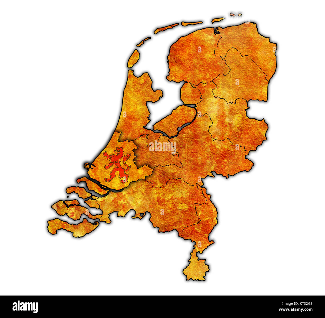 south holland on map of provinces of netherlands Stock Photo Alamy