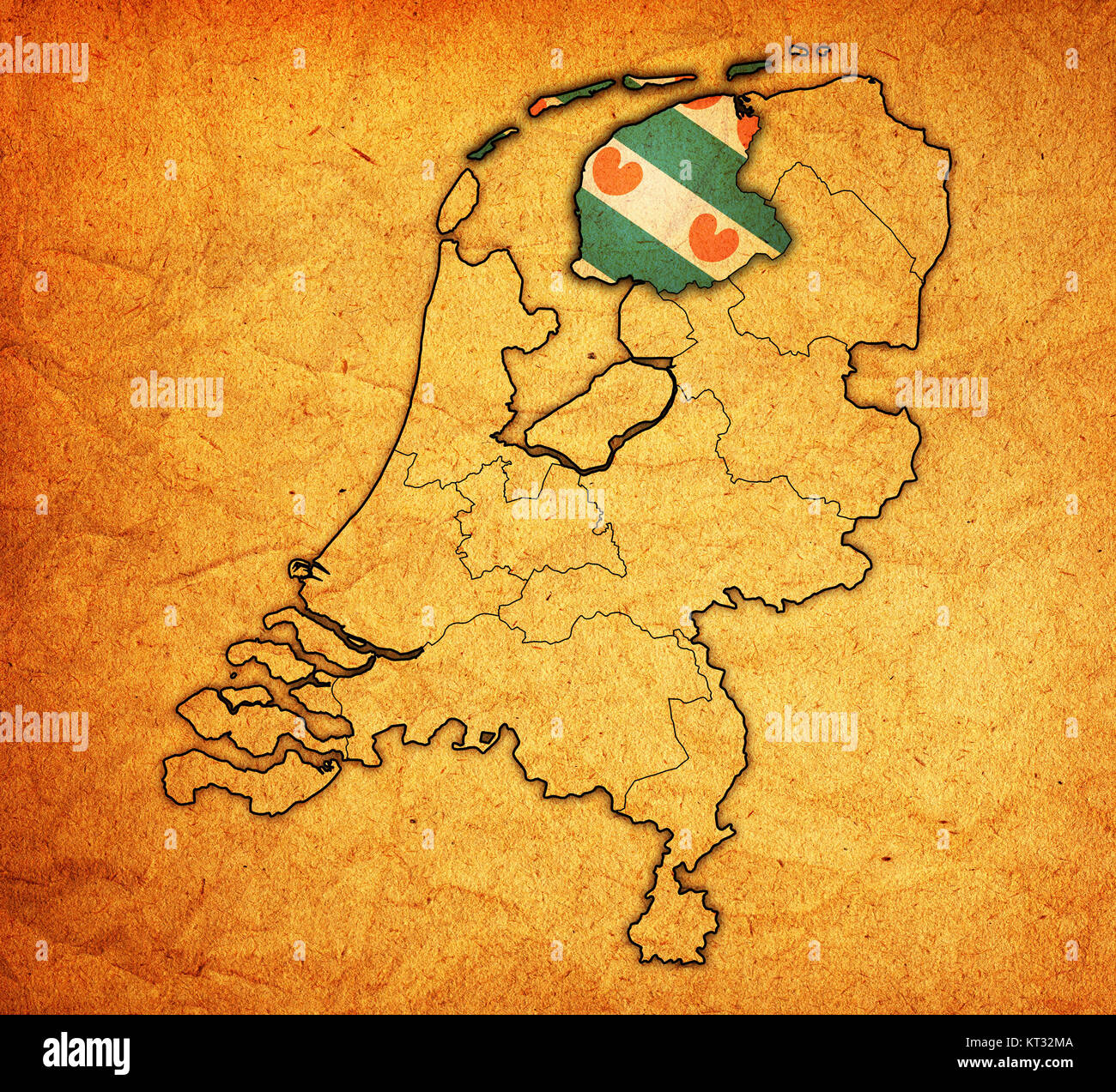 friesland on map of provinces of netherlands Stock Photo Alamy