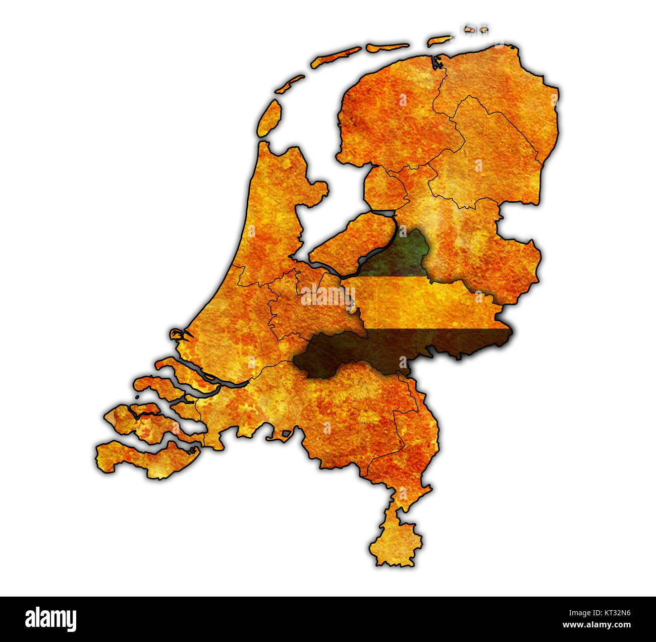 gelderland on map of provinces of netherlands Stock Photo - Alamy