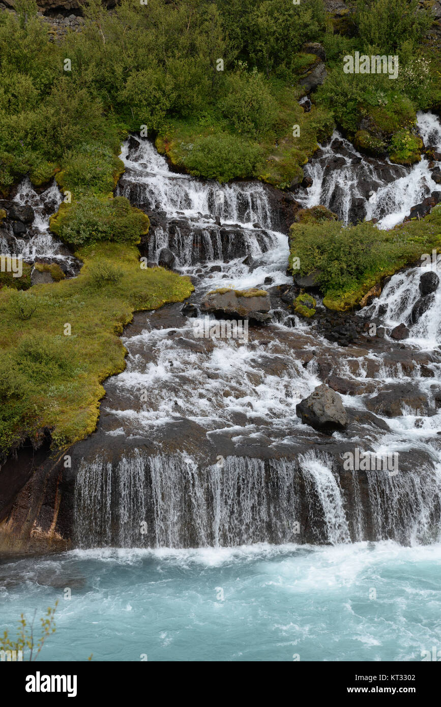 Hraunfossar Island Wasserfall Wasserfälle Kaskade Kaskaden Fluss Hvítá Húsafell 