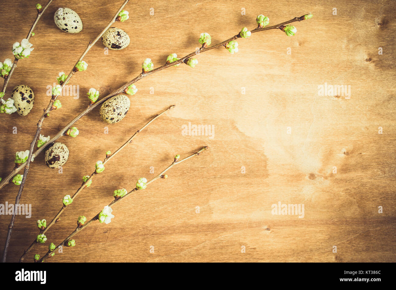 Easter table setting with spring flowers Stock Photo - Alamy