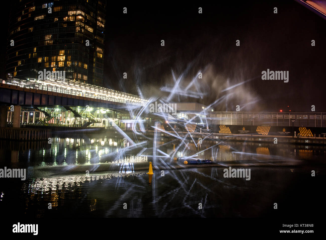 Water Wall by Andrew Bernstein and Gregory St. Pierre at Canary Wharf