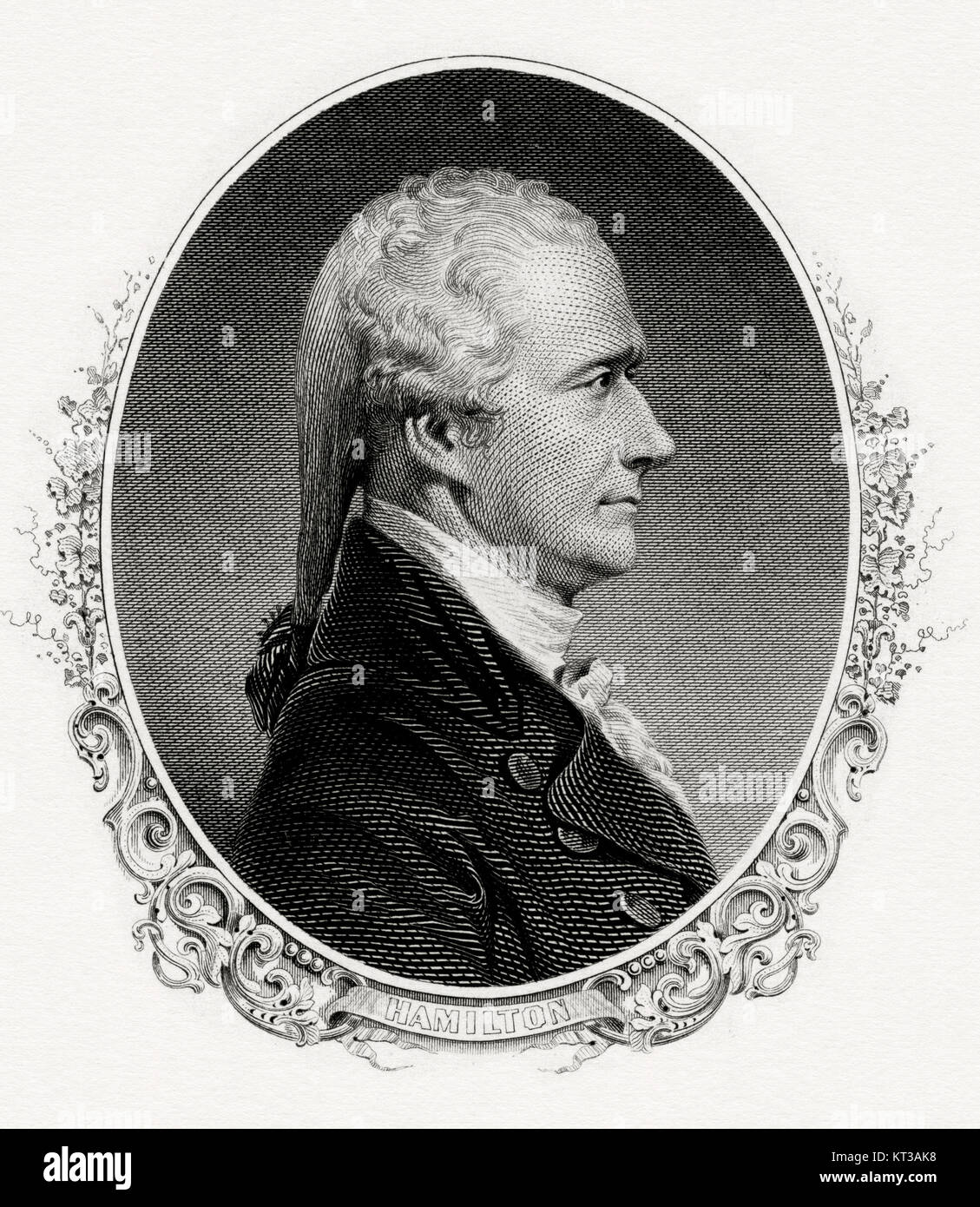 ALEXANDER HAMILTON (1755 or 1757-1804) American statesman and Founding Father here as Secretary of the Treasury. Stock Photo