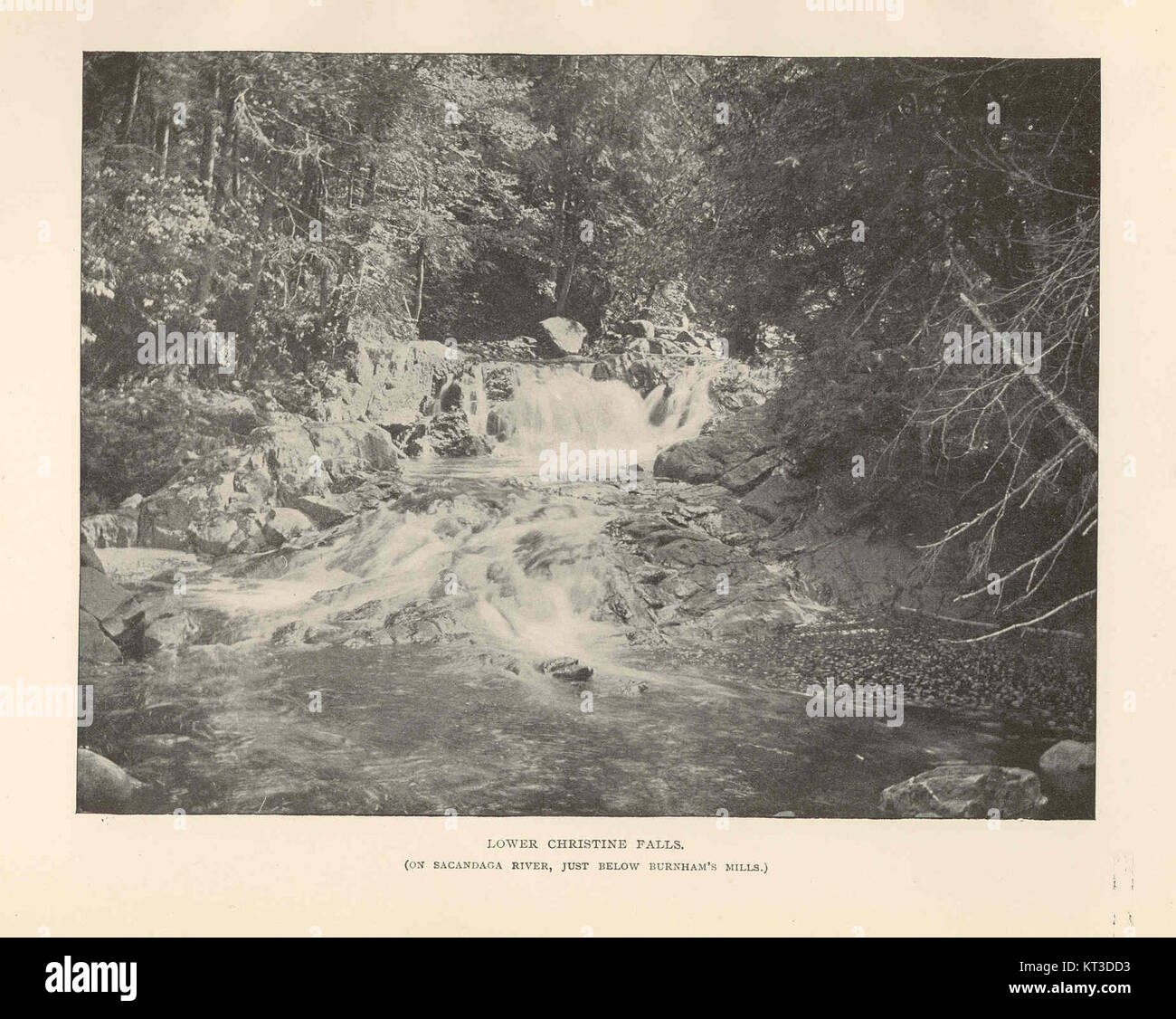 41649 Lower Christine Falls (On Sacandaga River, just below Burnham's Mills) Stock Photo