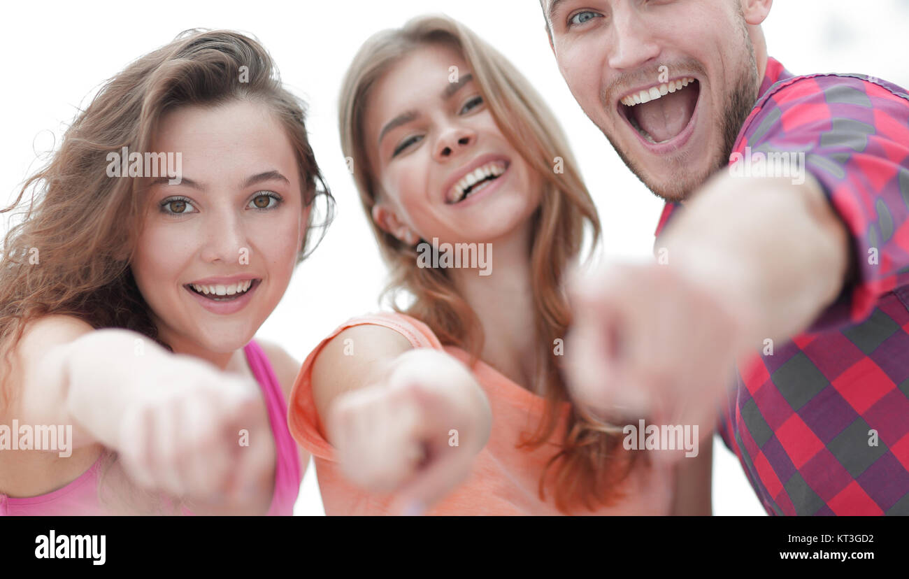 closeup of three young people showing hands forward Stock Photo Alamy