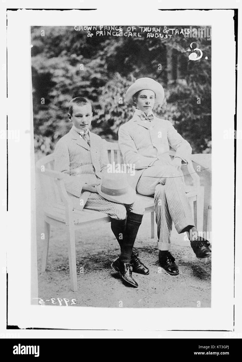 Franz Joseph, 9th Prince of Thurn and Taxis with Karl August, 10th Prince of Thurn and Taxis, ca 1910 Stock Photo