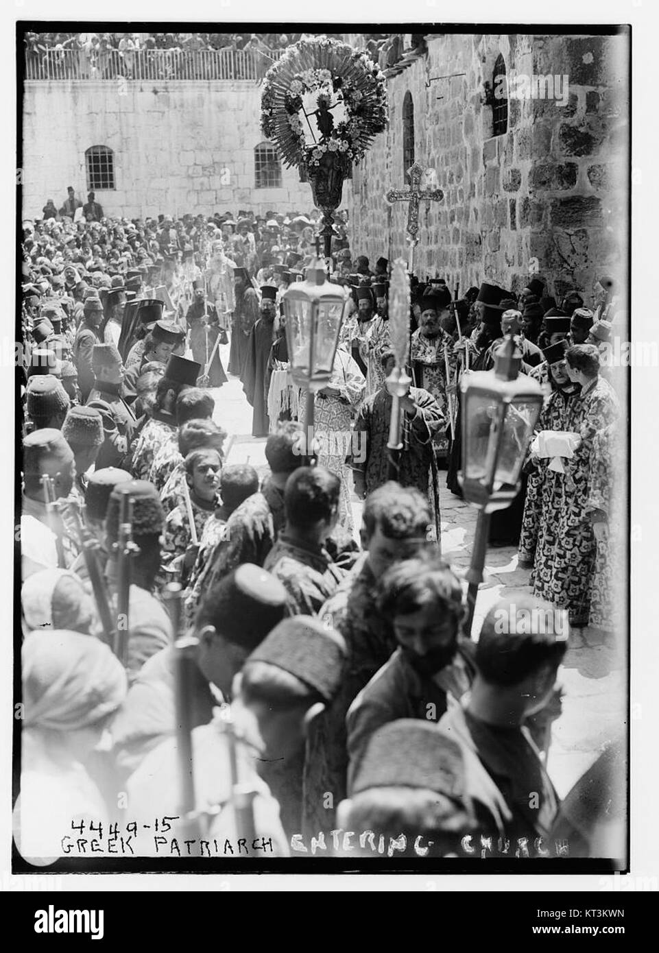 Greek patriarch entering church  (24458651351) Stock Photo