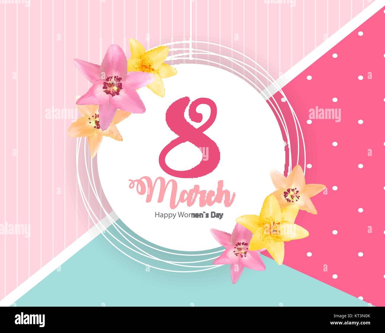 Poster International Happy Women s Day 8 March Floral Greeting card Vector Illustration Stock Vector