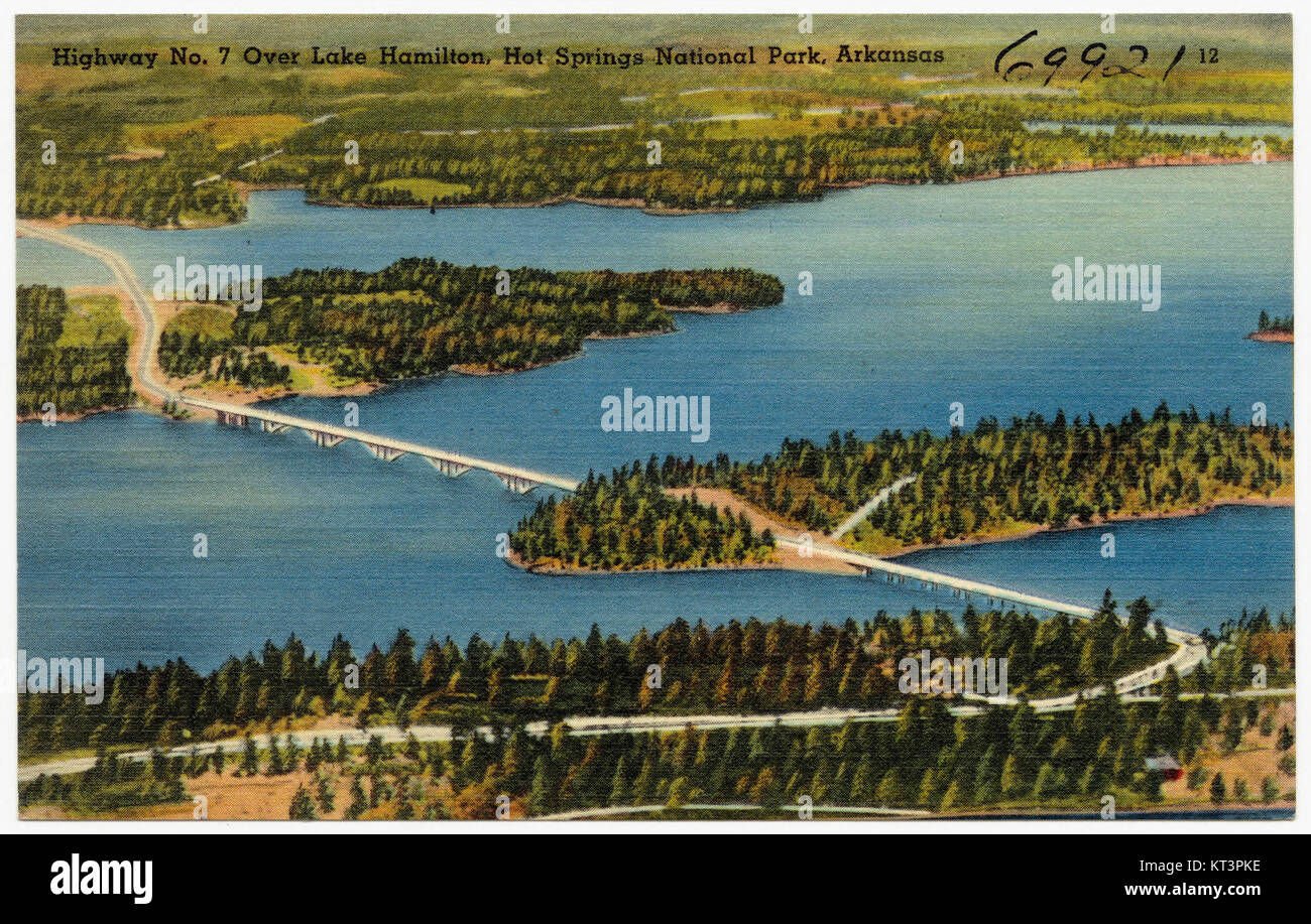 Highway no. 7 over Lake Hamilton, Hot Springs National Park, Arkansas