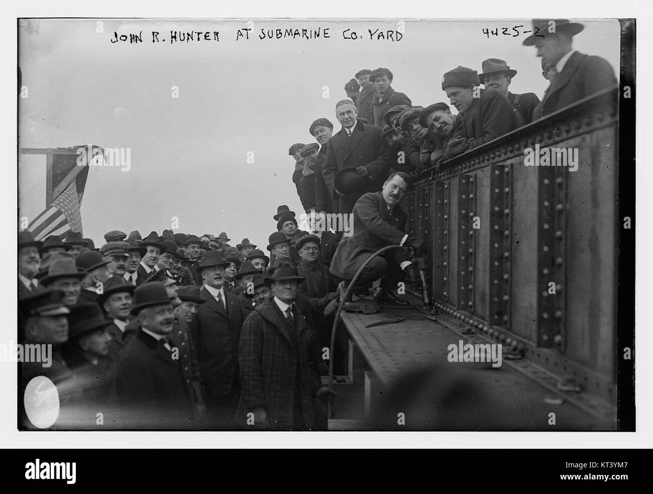 John R. Hunter John R. Hunter is seen at a submarine company yard, possibly involved ...