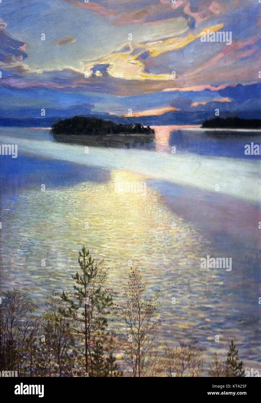 Lake View by Akseli Gallen-Kallela, 1901 Stock Photo