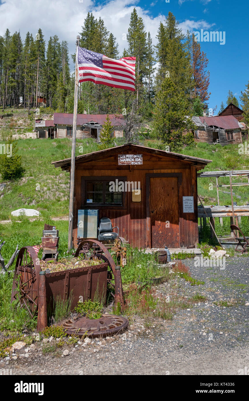Historic mining town of Warren, Idaho Stock Photo