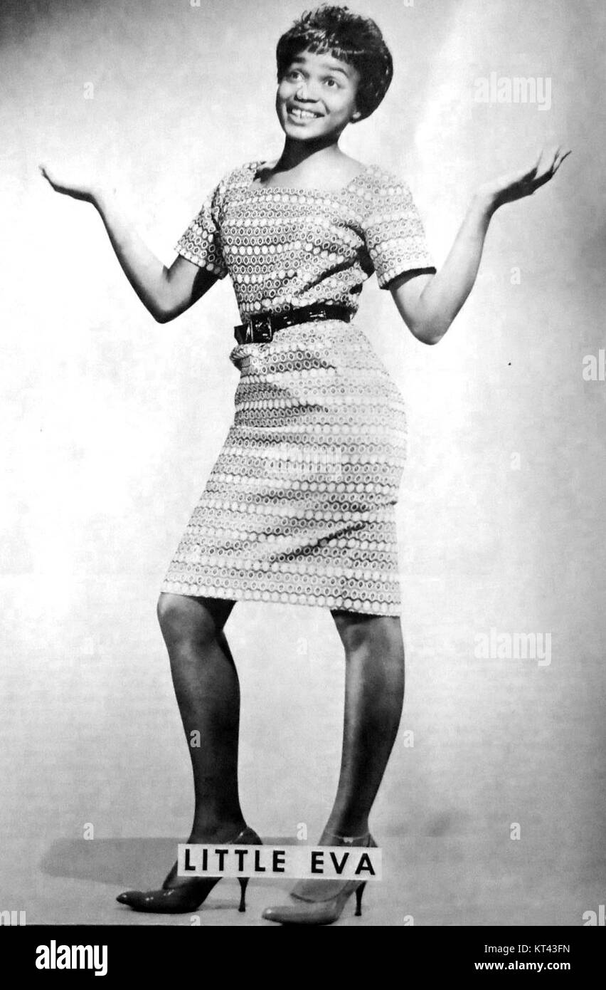 Little Eva was a popular American singer in the 1960s, known for her hit song 'The Loco-Motion.' Released in 1962, 'The Loco-Motion' became a major hit, reaching number one on the Billboard Hot 100. Her upbeat, energetic style captured the spirit of the early 60s and remains a cultural touchstone. Little Evaâ€™s success was short-lived, but her influence on pop and rock music is still felt today. Stock Photo