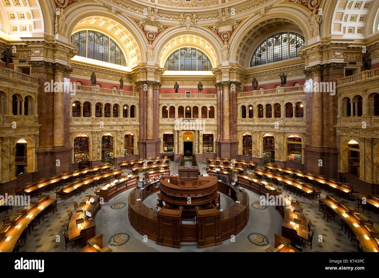 LOC Main Reading Room Highsmith Stock Photo