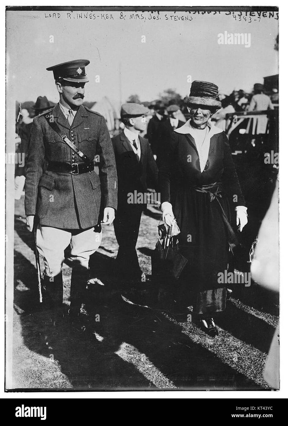 This historical photograph shows Lord R. Innes-Ker and Mrs. Jos ...