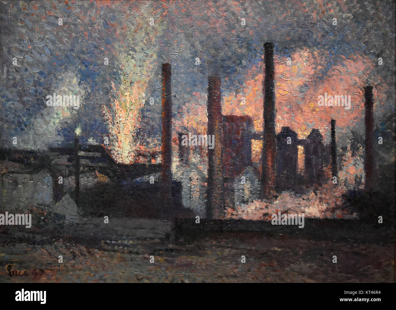 Maximilien Luce (1858-1941) Fabrieken bij Charleroi - MusC3A9e d'Orsay Parijs 22-8-2017 16-28-31 Stock Photo