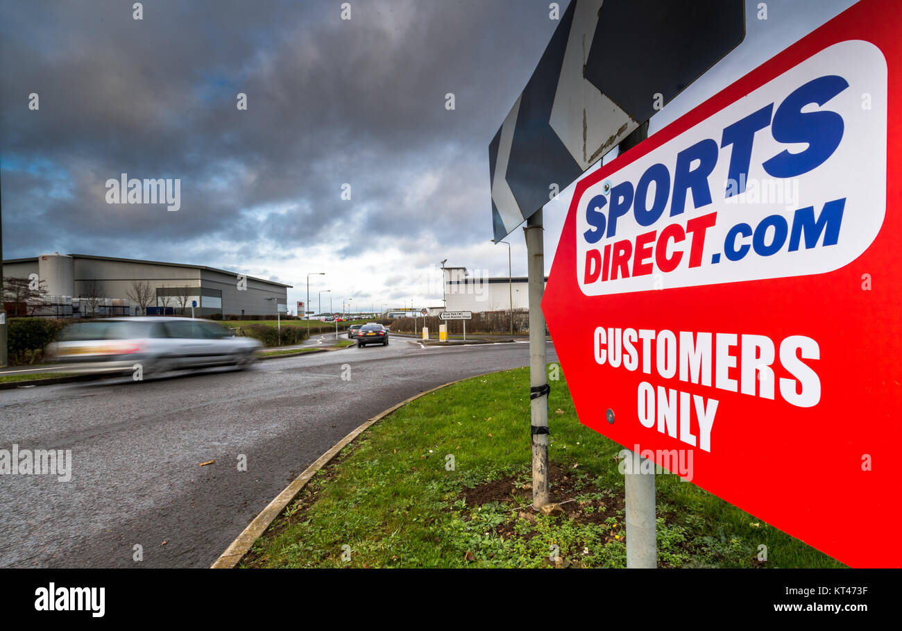 Road sign directions to Sports Direct main distribution hub